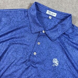 Peter Millar Summer Confort Blue Jazz Print Polo Men's Size XXL Old Sandwich
